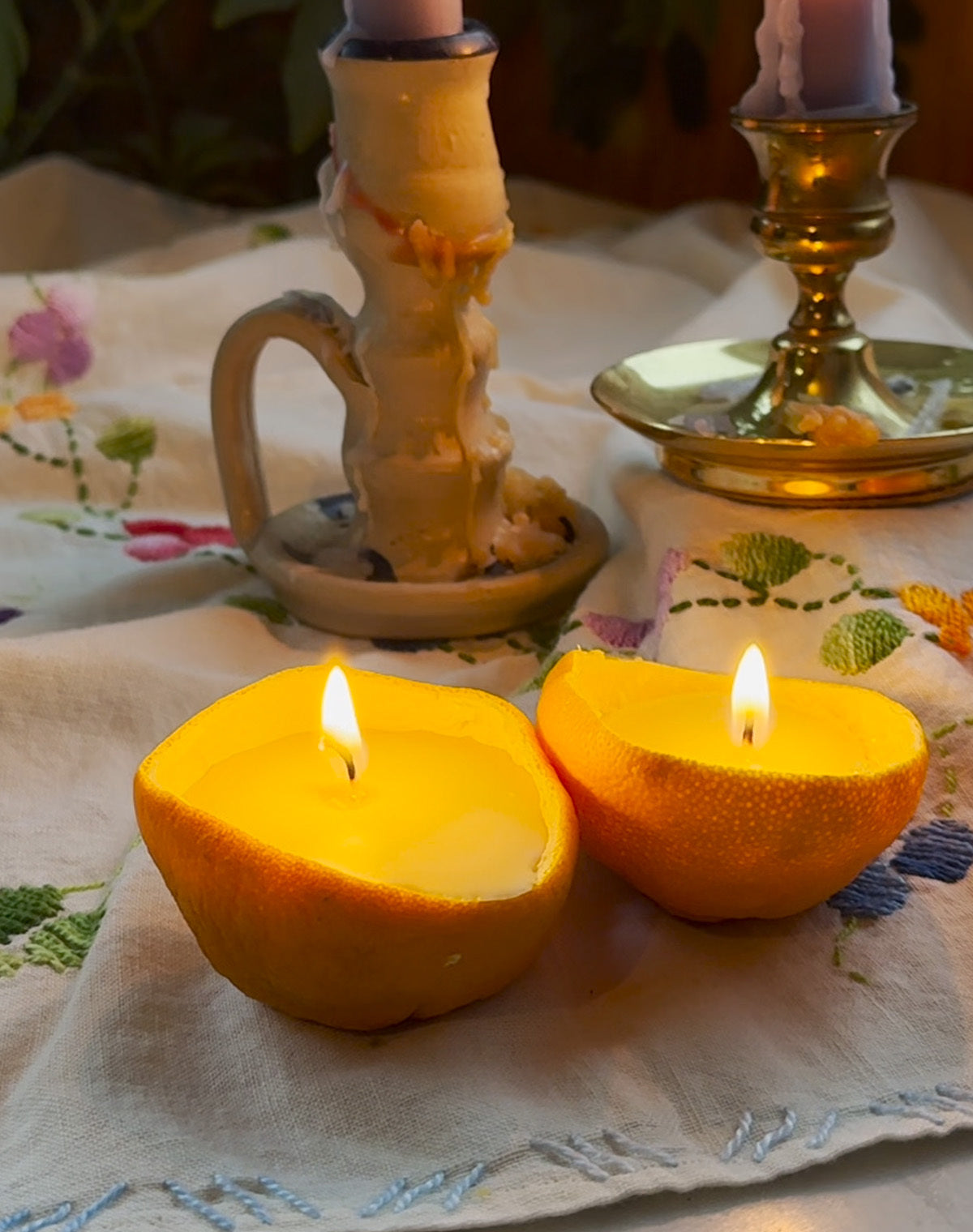 DIY Orange Peel Candles