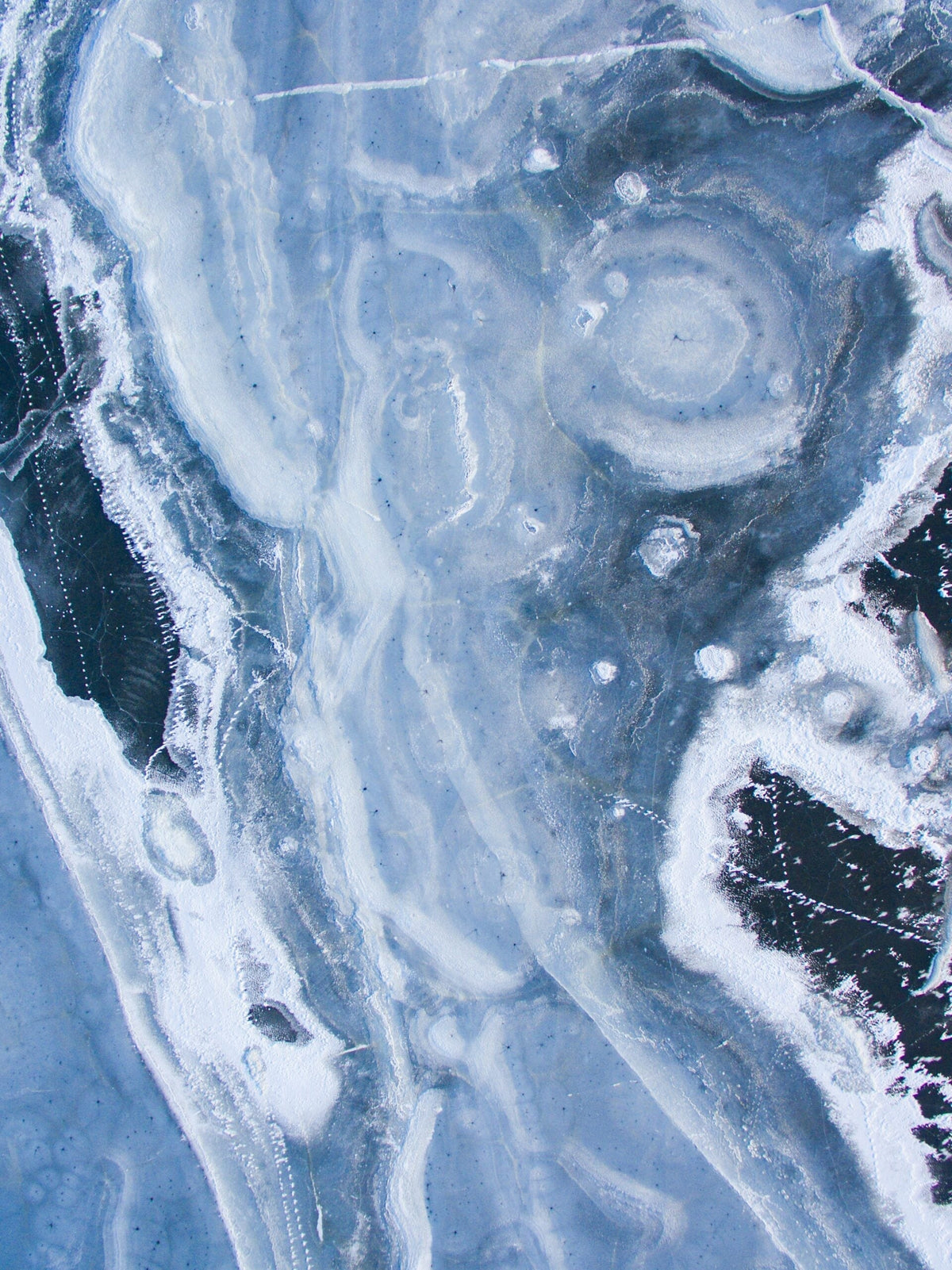 Abstract blue and white ice texture illustrating cold foods and iced drinks