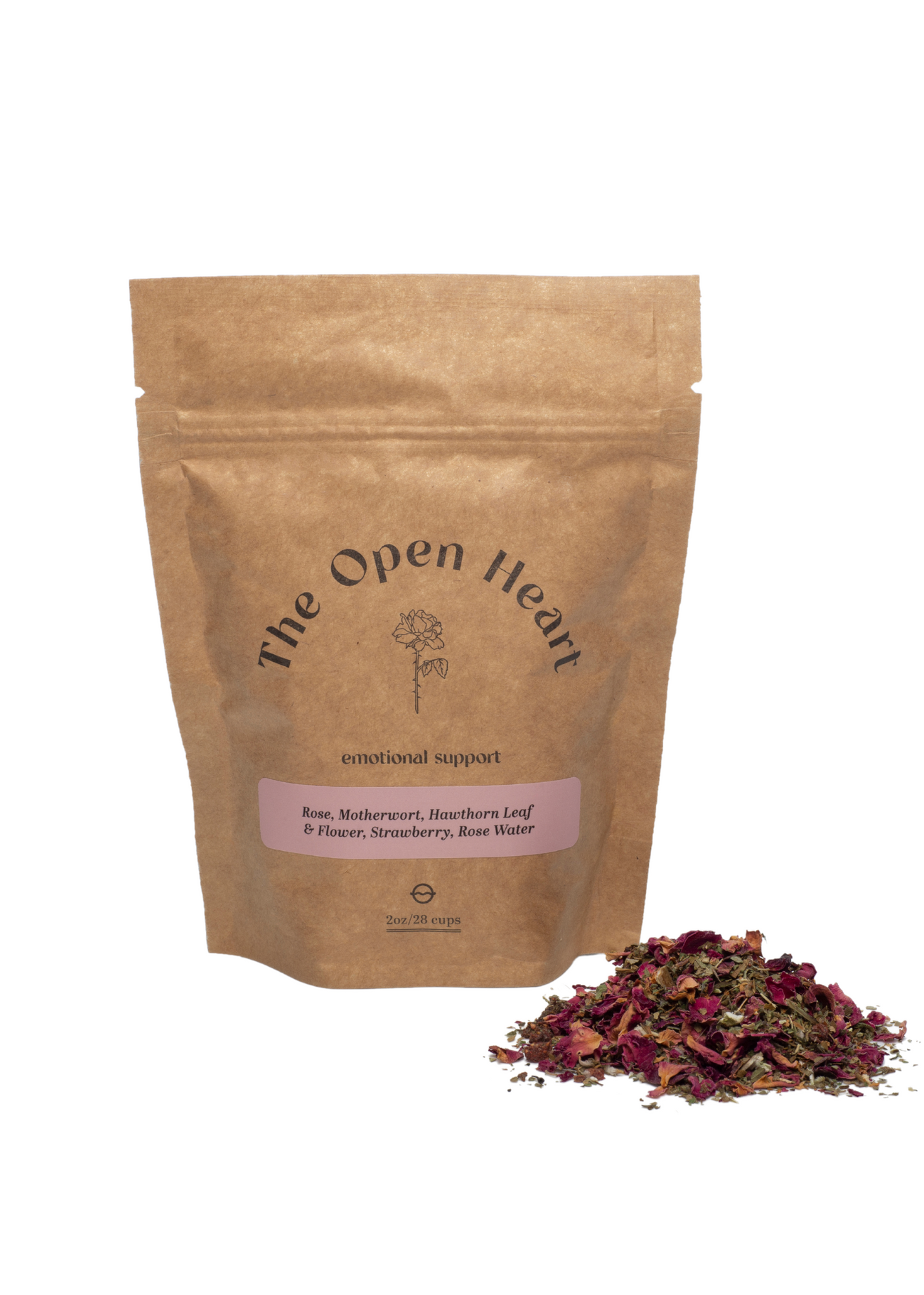 The Open Heart | Soothing + Calming Relaxation Tea | Rose and Medicinal Flowers | Organic Olivia